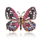 Korean Style Eco-Friendly Alloy Rainbow Rhinestone Butterfly Brooch Pin - Women's Fashion Animal Lapel Accessory