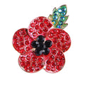 Fashionable Hand-Painted Bright Red Eco-Friendly Alloy Rhinestone Poppy Flower Brooch Pin Corsage for Women's Unique Accessories
