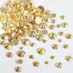 Rhinestones for Makeup,8 sizes 2500pcs Flatback Rhinestones Face Gems for Nails Crafts with Tweezers and Wax Pencil- Metal Sunlight