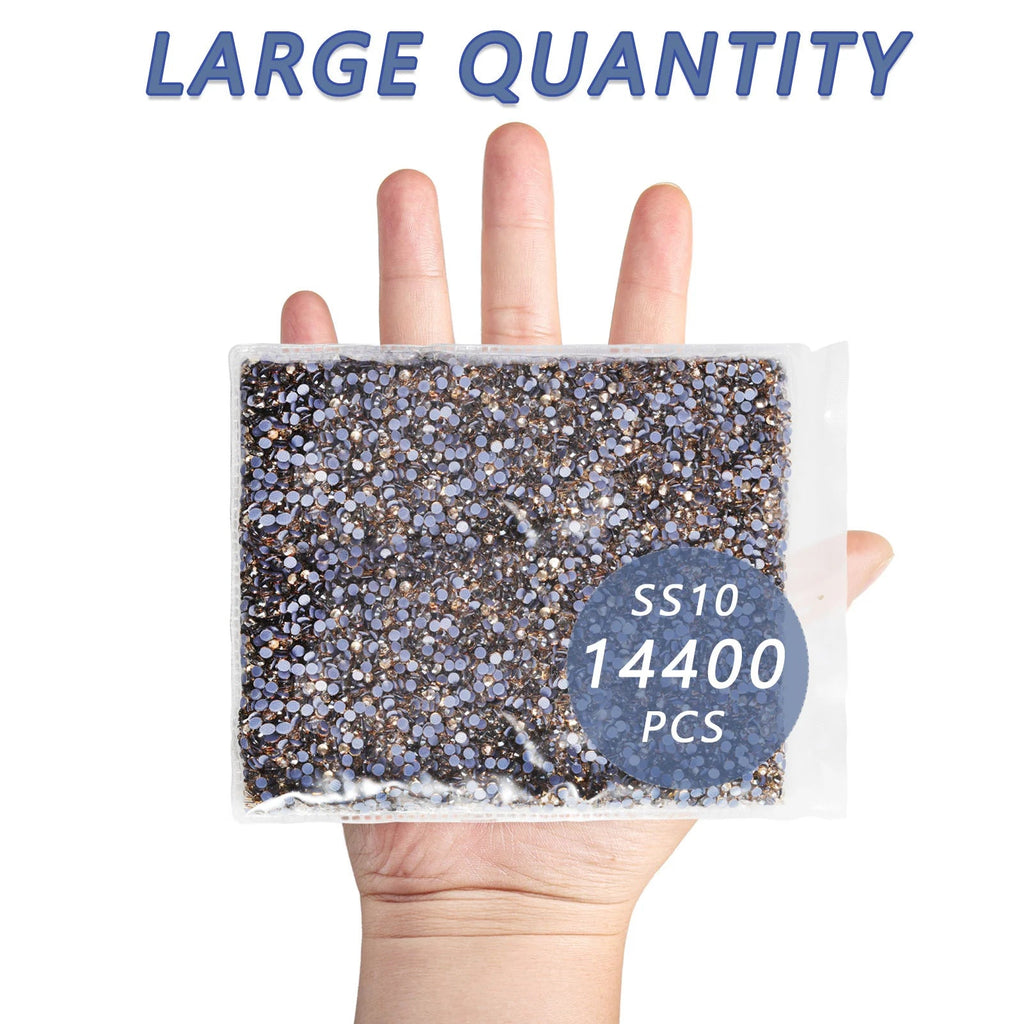 Hotfix Rhinestones Bulk, Hot Fix Rhinestones for Crafts Clothes DIY Decoration, Golden Shadow