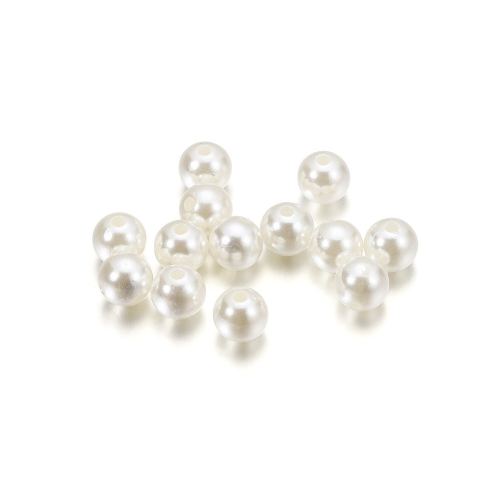 Pearl Beads with Hole, 5 Size Pearls for Crafts, Round Loose Pearl Beads for Jewelry Making, Pearls for Jewelry Making, Decoration, DIY Crafts, Stuffing