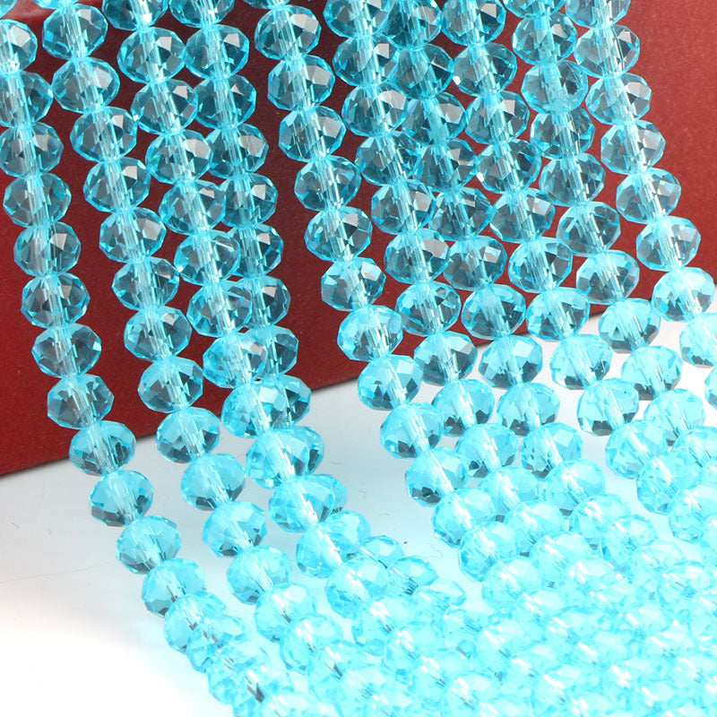Glass Facetted Beads Lampwork Loose Round Glass Crystal Glass Rondelle Loose Beads