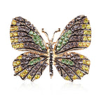 Korean Style Eco-Friendly Alloy Rainbow Rhinestone Butterfly Brooch Pin - Women's Fashion Animal Lapel Accessory