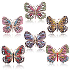Korean Style Eco-Friendly Alloy Rainbow Rhinestone Butterfly Brooch Pin - Women's Fashion Animal Lapel Accessory