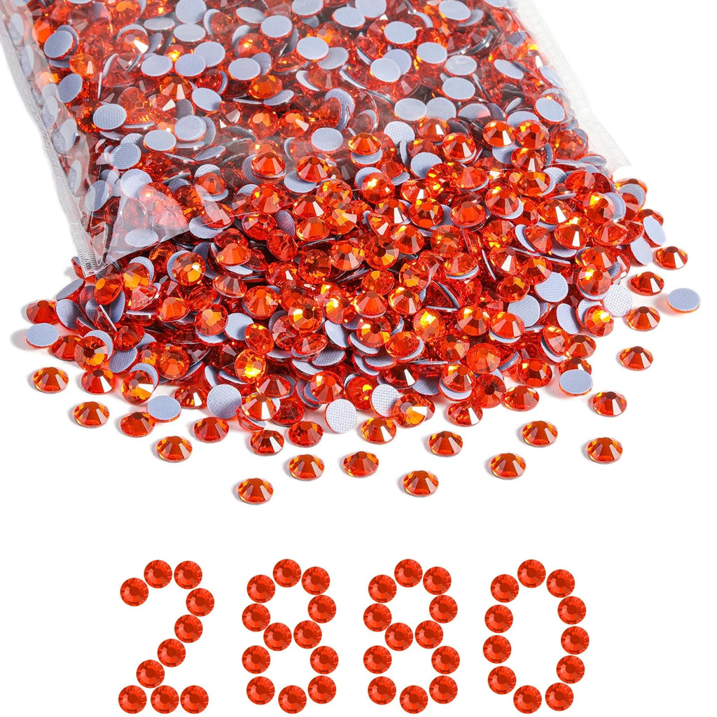 Hotfix Rhinestones Bulk, Hot Fix Rhinestones for Crafts Clothes DIY Decoration, Orange