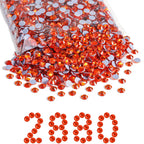 Hotfix Rhinestones Bulk, Hot Fix Rhinestones for Crafts Clothes DIY Decoration, Orange