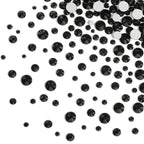 Rhinestones for Makeup,8 sizes 2500pcs Flatback Rhinestones Face Gems for Nails Crafts with Tweezers and Wax Pencil- Black