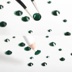 Rhinestones for Makeup,8 sizes 2500pcs Flatback Rhinestones Face Gems for Nails Crafts with Tweezers and Wax Pencil- Emerald
