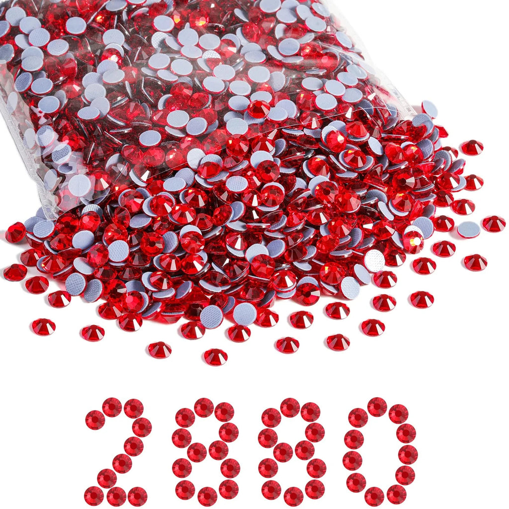 Hotfix Rhinestones Bulk, Hot Fix Rhinestones for Crafts Clothes DIY Decoration, Light Siam