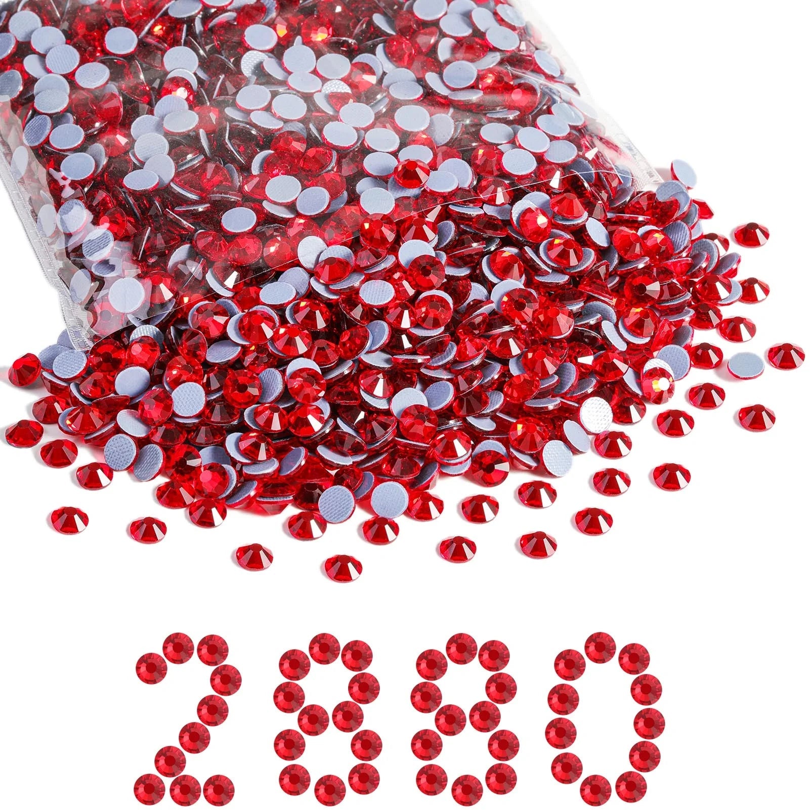 Hotfix Rhinestones Bulk, Hot Fix Rhinestones for Crafts Clothes DIY Decoration, Light Siam