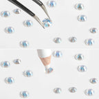 Rhinestones for Makeup,8 sizes 2500pcs Flatback Rhinestones Face Gems for Nails Crafts with Tweezers and Wax Pencil- Blue Moonlight
