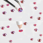 Rhinestones for Makeup,8 sizes 2500pcs Flatback Rhinestones Face Gems for Nails Crafts with Tweezers and Wax Pencil- Hyacinth AB