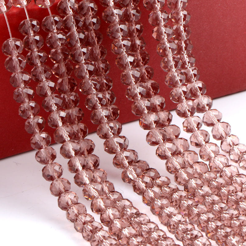 Glass Facetted Beads Lampwork Loose Round Glass Crystal Glass Rondelle Loose Beads