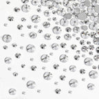 Rhinestones for Makeup,8 sizes 2500pcs Flatback Rhinestones Face Gems for Nails Crafts with Tweezers and Wax Pencil- Silver Hematite