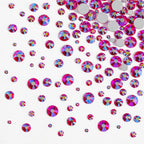 Rhinestones for Makeup,8 sizes 2500pcs Flatback Rhinestones Face Gems for Nails Crafts with Tweezers and Wax Pencil- Light SiamAB