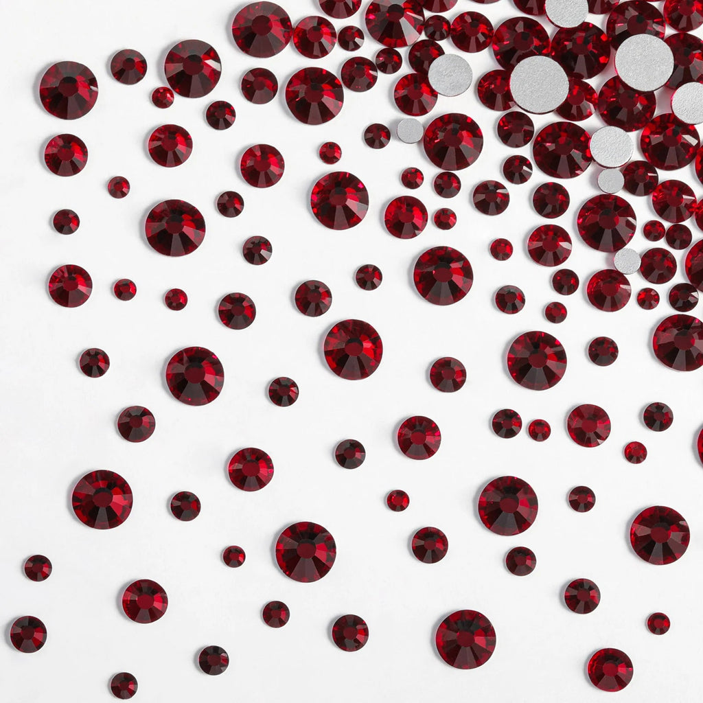 Rhinestones for Makeup,8 sizes 2500pcs Flatback Rhinestones Face Gems for Nails Crafts with Tweezers and Wax Pencil- Dark Siam