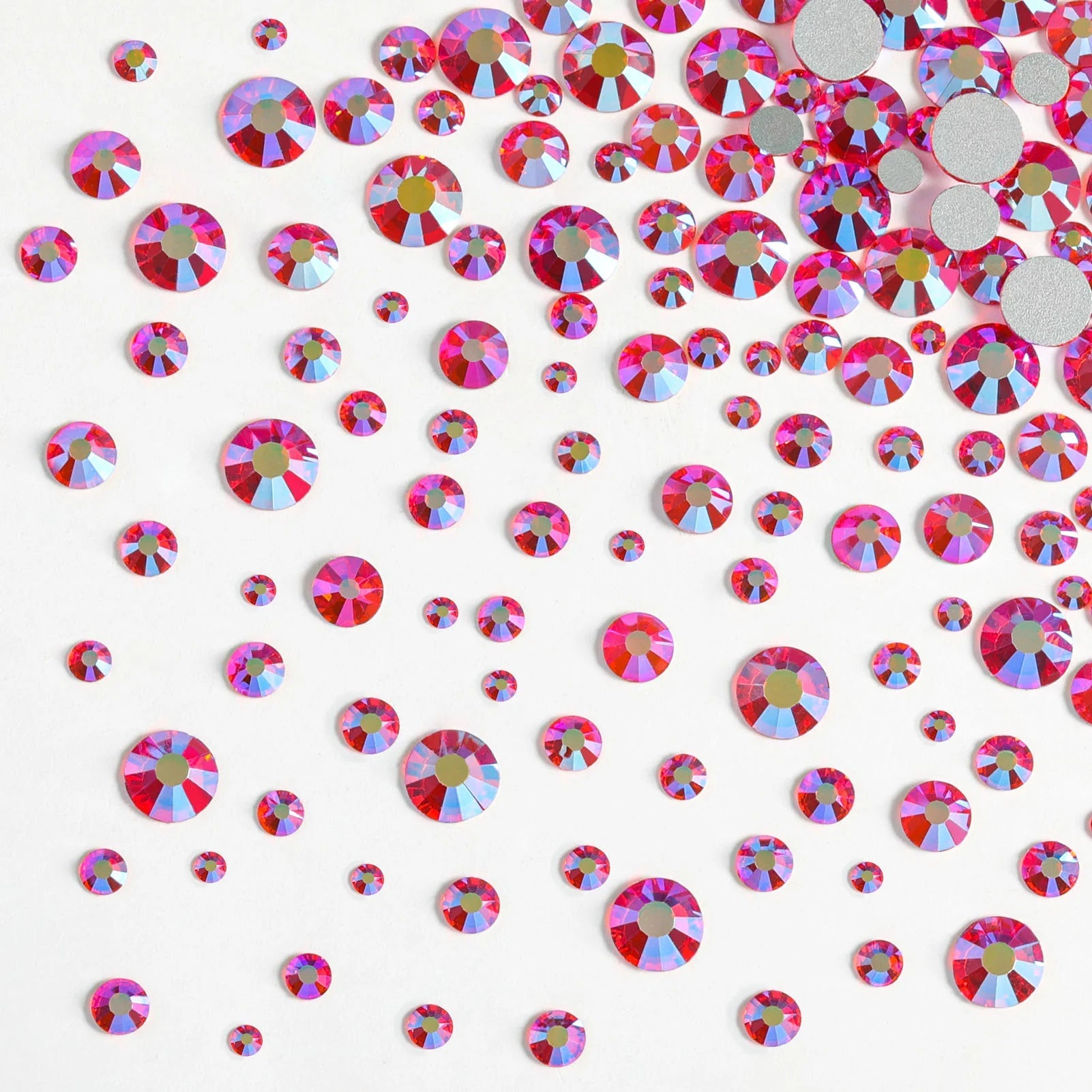 Rhinestones for Makeup,8 sizes 2500pcs Flatback Rhinestones Face Gems for Nails Crafts with Tweezers and Wax Pencil- Hyacinth AB