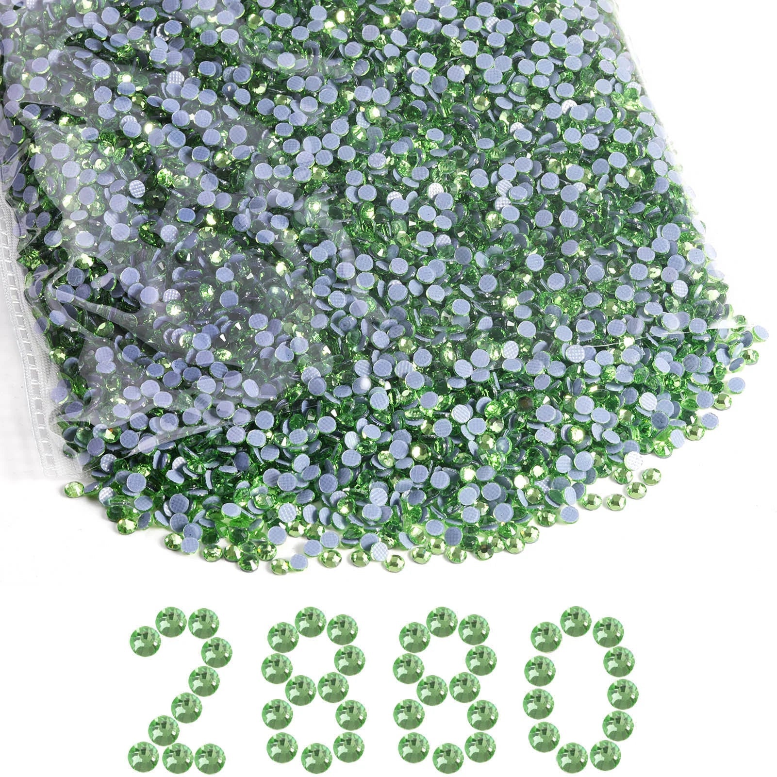 Hotfix Rhinestones Bulk, Hot Fix Rhinestones for Crafts Clothes DIY Decoration, Light Green