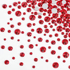 Rhinestones for Makeup,8 sizes 2500pcs Flatback Rhinestones Face Gems for Nails Crafts with Tweezers and Wax Pencil- Light Siam