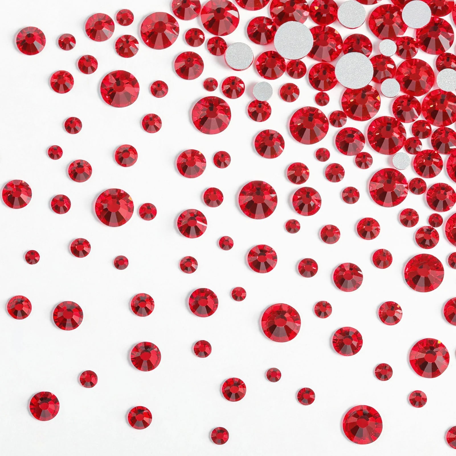Rhinestones for Makeup,8 sizes 2500pcs Flatback Rhinestones Face Gems for Nails Crafts with Tweezers and Wax Pencil- Light Siam