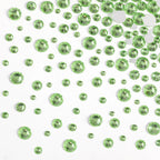 Rhinestones for Makeup,8 sizes 2500pcs Flatback Rhinestones Face Gems for Nails Crafts with Tweezers and Wax Pencil- Light Green