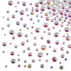 Rhinestones for Makeup,8 sizes 2500pcs Flatback Rhinestones Face Gems for Nails Crafts with Tweezers and Wax Pencil- Transparent AB