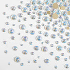 Rhinestones for Makeup,8 sizes 2500pcs Flatback Rhinestones Face Gems for Nails Crafts with Tweezers and Wax Pencil- Blue Moonlight