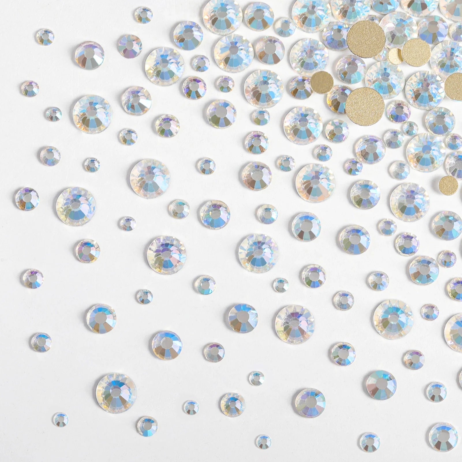 Rhinestones for Makeup,8 sizes 2500pcs Flatback Rhinestones Face Gems for Nails Crafts with Tweezers and Wax Pencil- Blue Moonlight