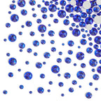 Rhinestones for Makeup,8 sizes 2500pcs Flatback Rhinestones Face Gems for Nails Crafts with Tweezers and Wax Pencil- Sapphire
