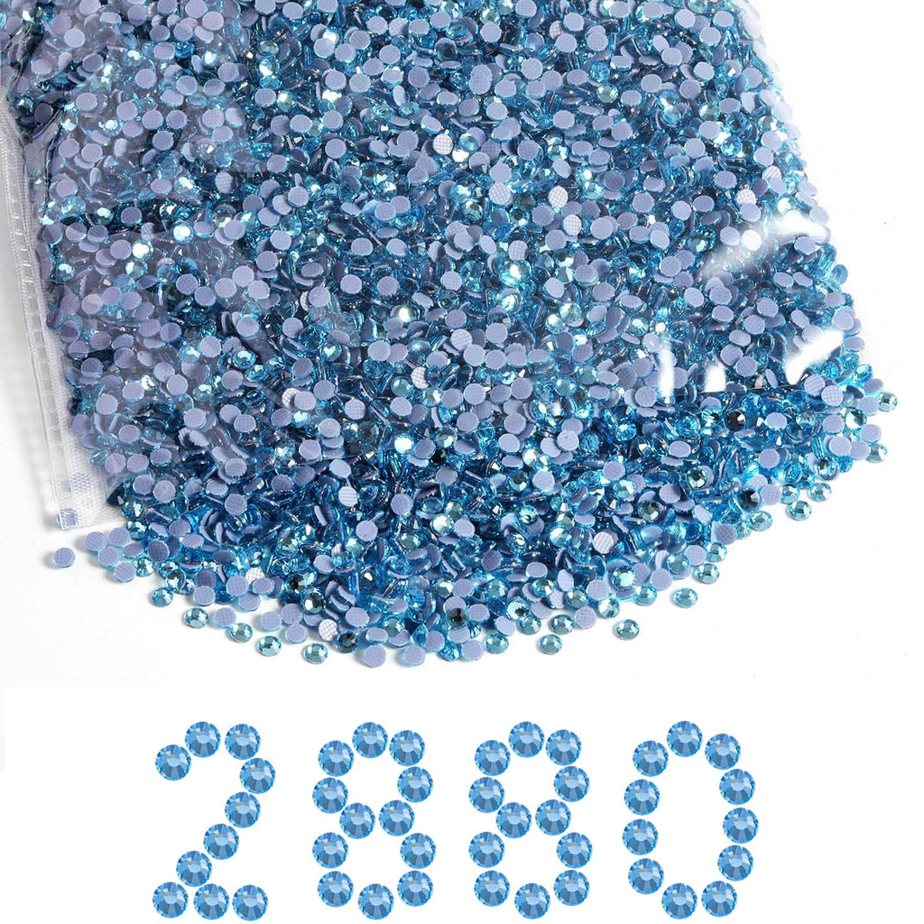 Hotfix Rhinestones Bulk, Hot Fix Rhinestones for Crafts Clothes DIY Decoration, Aquamarine