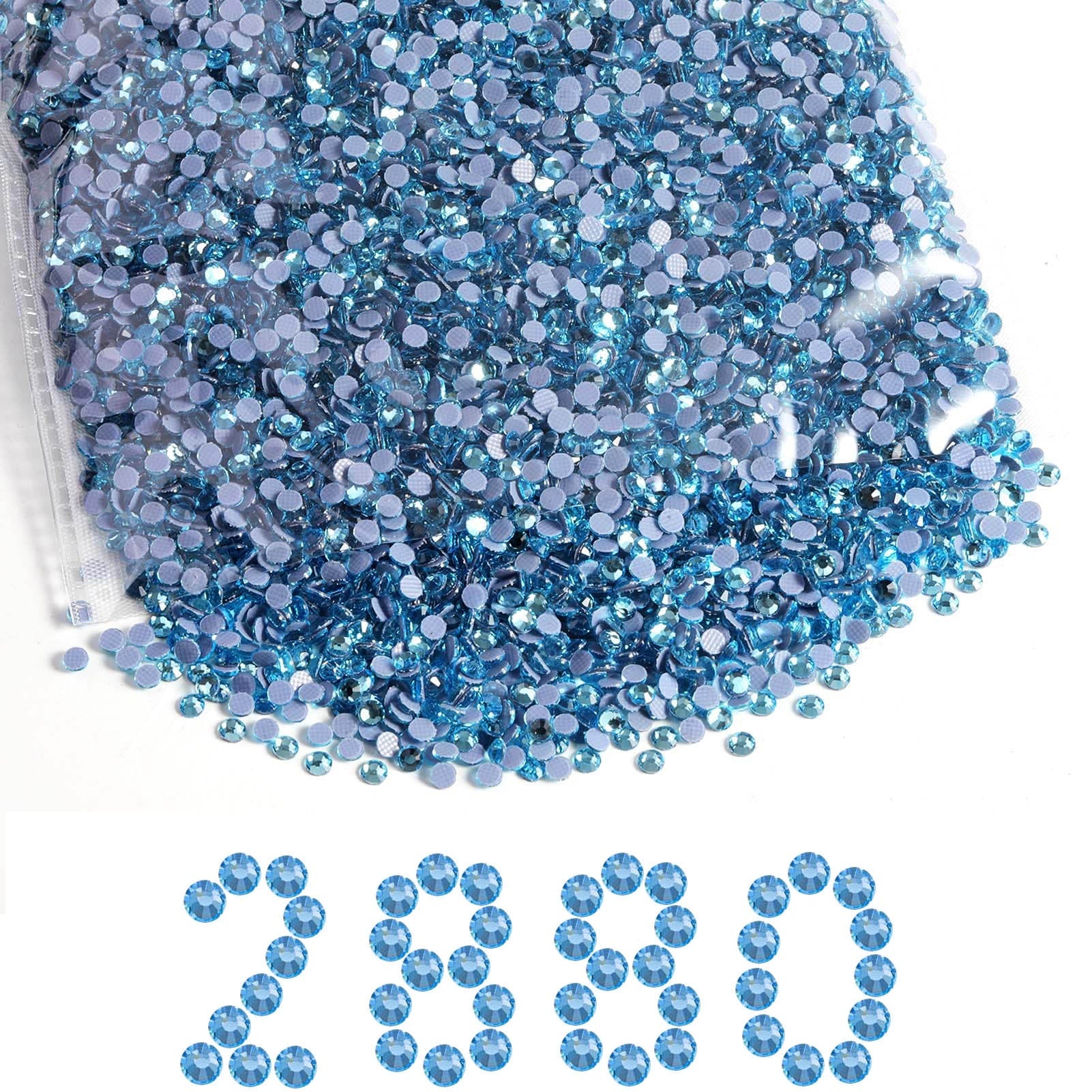 Hotfix Rhinestones Bulk, Hot Fix Rhinestones for Crafts Clothes DIY Decoration, Aquamarine
