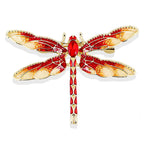 Korean Original Handmade Rhinestone Alloy Dragonfly Brooch - Enamel Crystal Insect Pin, Unisex Fashion Lapel Accessory