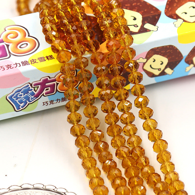 Glass Facetted Beads Lampwork Loose Round Glass Crystal Glass Rondelle Loose Beads