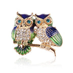 Quirky Twin Owl Brooch Pin - Creative Cartoon Kawaii Animal Jewelry, J-Korea Style Statement Accessory