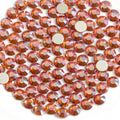 Flat Back Crystal Rhinestones Round Gems For Nail Art And Craft Glue Fix - Amber
