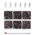7200pcs Flatback Rhinestones,Nail Gems Round Crystal Rhinestones for Crafts,Mixed 6 Sizes with Wax Pencil Kit, SS3-SS10-Amethyst