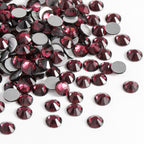 Flat Back Crystal Rhinestones Round Gems For Nail Art And Craft Glue Fix - Amethyst