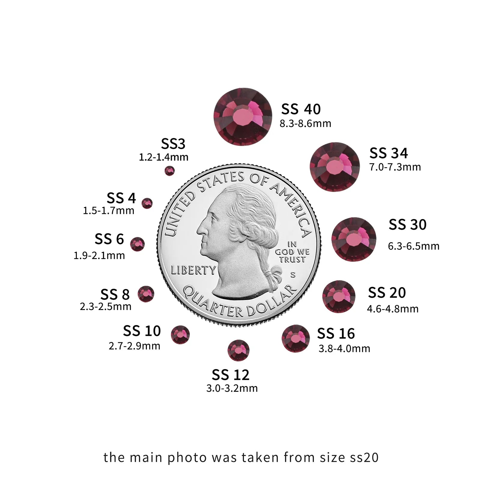 Flat Back Crystal Rhinestones Round Gems For Nail Art And Craft Glue Fix - Amethyst