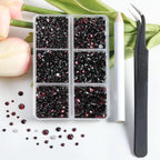 4300pcs Flatback Rhinestones, Nail Gems Round Crystal Rhinestones for Crafts,Mixed 6 Sizes with Picking Tweezers and Wax Pencil Kit-Amethyst