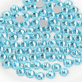 Flat Back Crystal Rhinestones Round Gems For Nail Art And Craft Glue Fix - Aquamarine