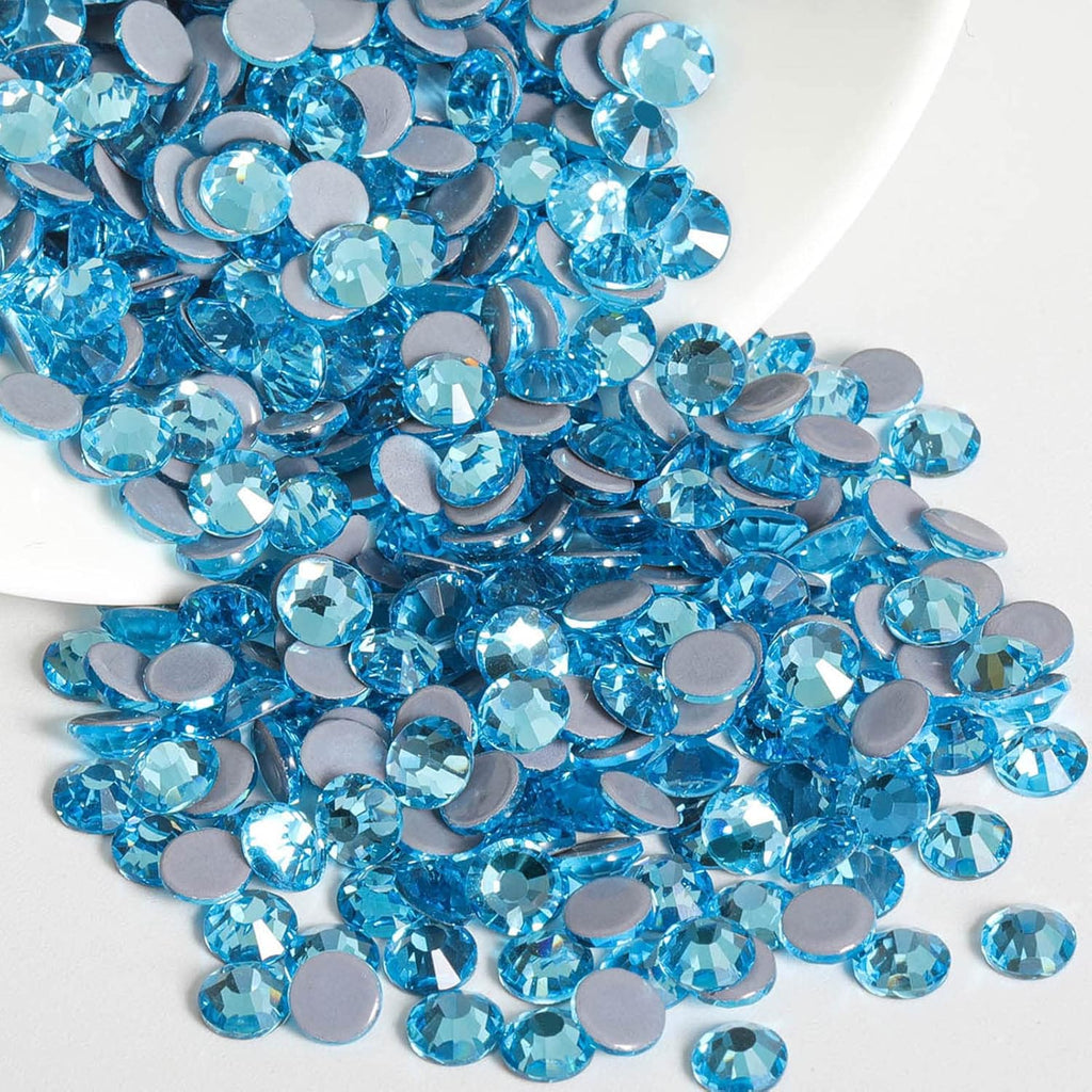 Hotfix Rhinestones, Crystal Rhinestones for Crafts Clothes DIY Decoration-Aquamarine