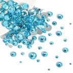 Rhinestones for Makeup,8 sizes 2500pcs Flatback Rhinestones Face Gems for Nails Crafts with Tweezers and Wax Pencil - Aquamarine