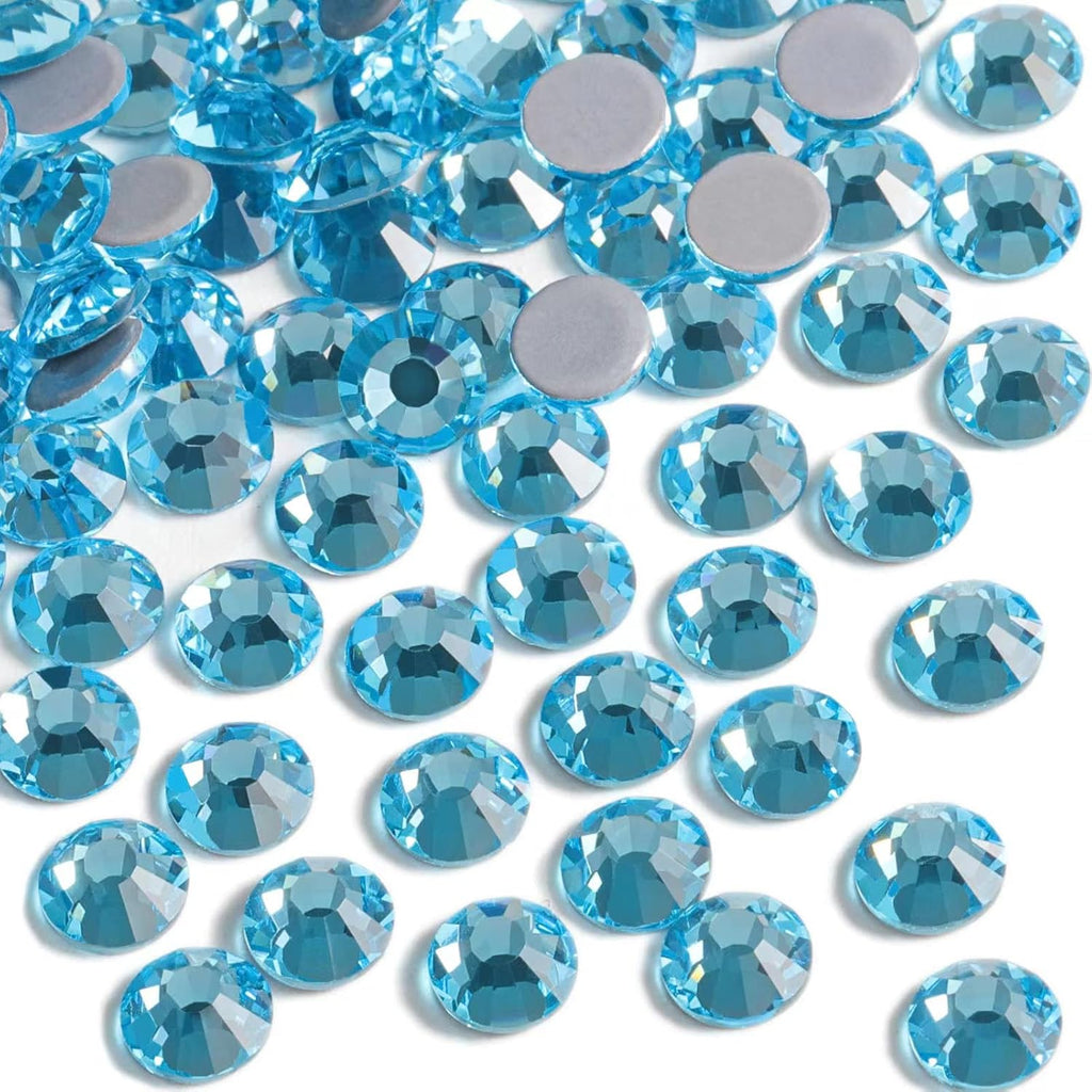 Hotfix Rhinestones, Crystal Rhinestones for Crafts Clothes DIY Decoration-Aquamarine