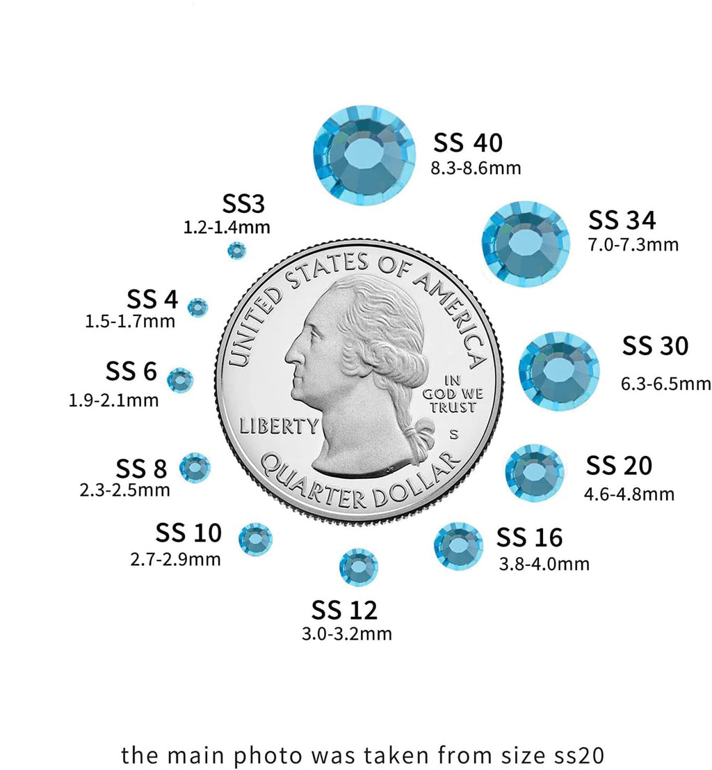 Hotfix Rhinestones, Crystal Rhinestones for Crafts Clothes DIY Decoration-Aquamarine