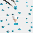 Rhinestones for Makeup,8 sizes 2500pcs Flatback Rhinestones Face Gems for Nails Crafts with Tweezers and Wax Pencil - Aquamarine