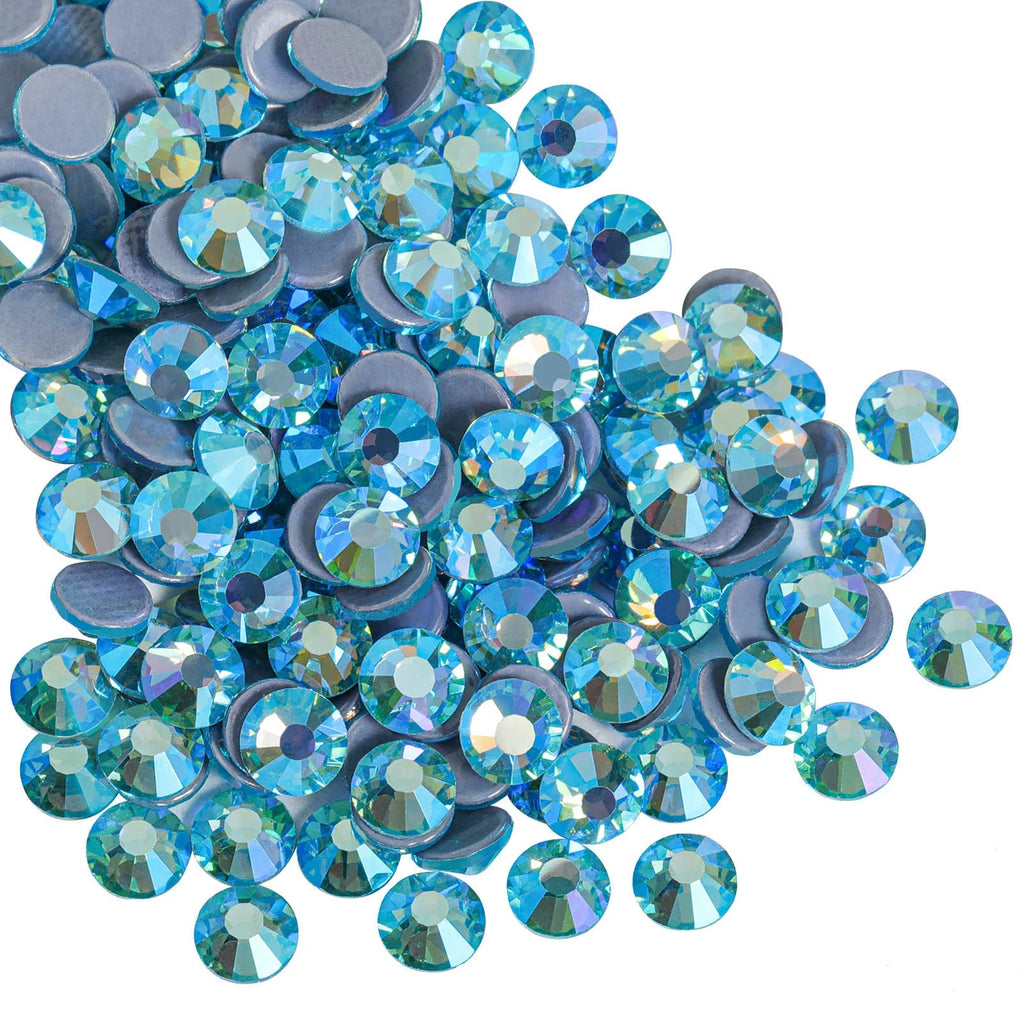 Hotfix Rhinestones, Crystal Rhinestones for Crafts Clothes DIY Decoration- Aquamarine AB