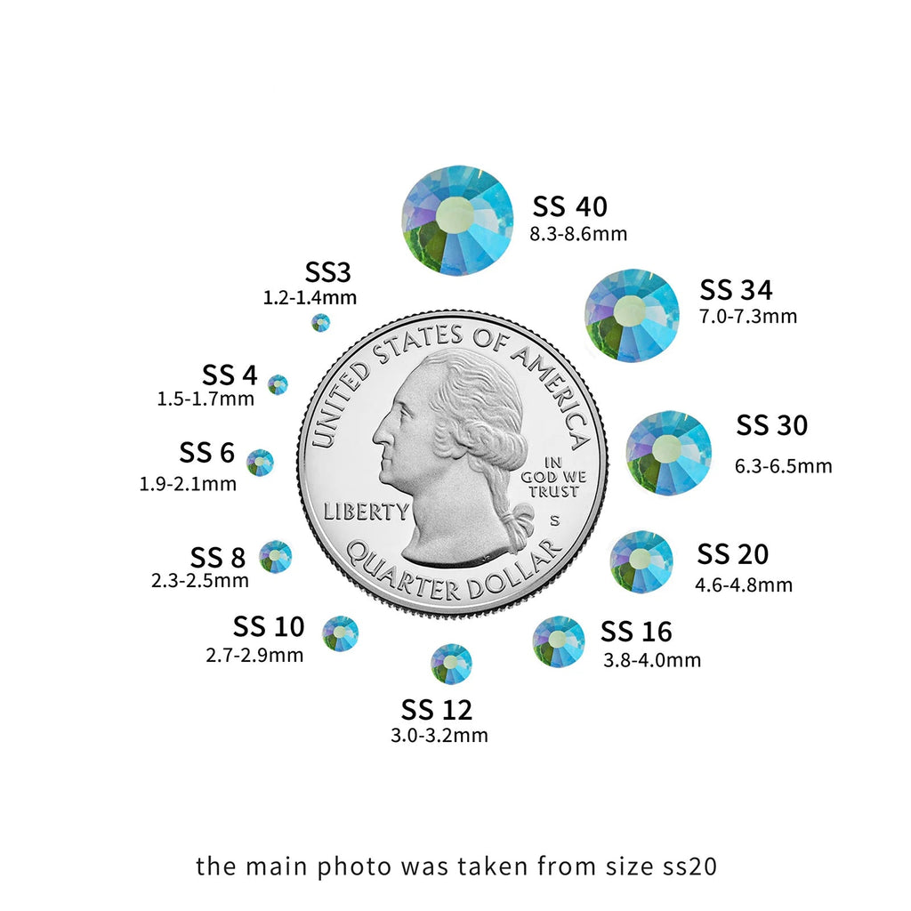 Hotfix Rhinestones, Crystal Rhinestones for Crafts Clothes DIY Decoration- Aquamarine AB