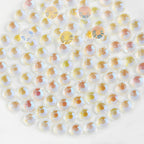 Flat Back Crystal Rhinestones Round Gems For Nail Art And Craft Glue Fix - Aurora White