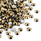 Flat Back Crystal Rhinestones Round Gems For Nail Art And Craft Glue Fix - Aurum