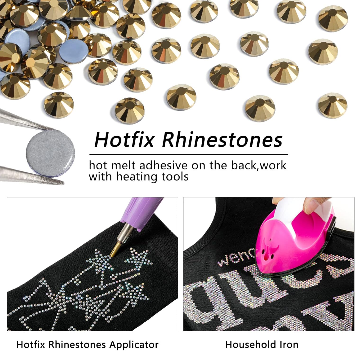 Hotfix Rhinestones, Crystal Rhinestones for Crafts Clothes DIY Decoration- Aurum